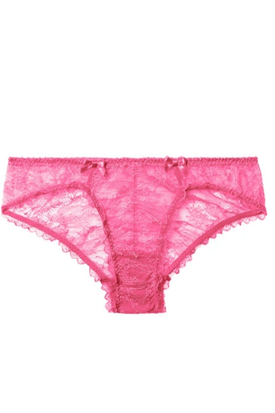 Shop Agent Provocateur Hinda Stretch-leavers And Chantilly Lace Briefs In Pink