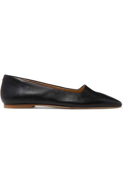 Shop Aeyde Beau Leather Ballet Flats In Black