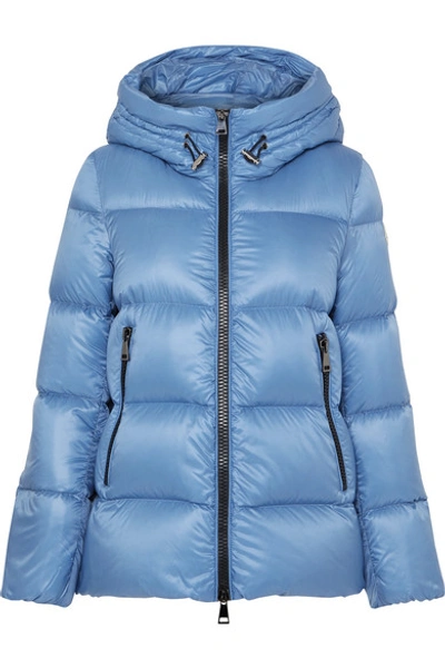 Shop Moncler Hooded Quilted Shell Down Jacket In Blue