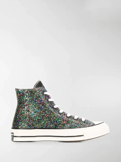 Shop Converse Multi & Silver Glitter Chuck Taylor  In Grey