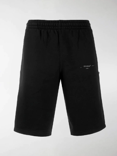 Shop Off-white Logo Print Bermuda Shorts In Black