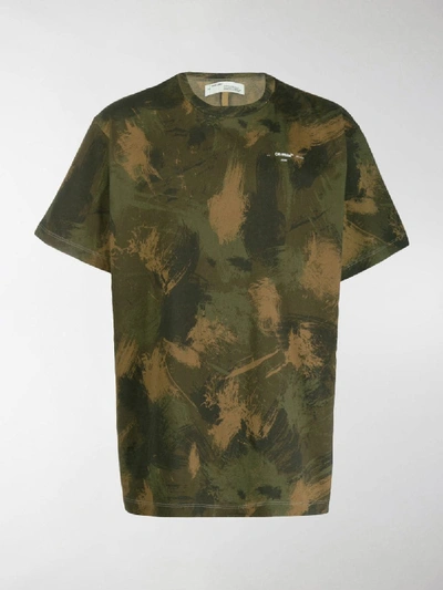 Shop Off-white Paintbrush Camouflage T-shirt In Green