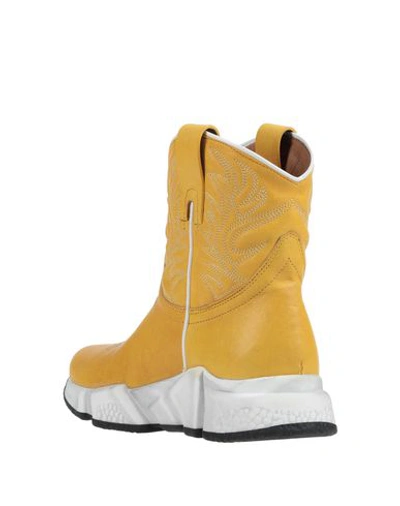 Shop Texas Robot Woman Ankle Boots Ocher Size 5 Soft Leather In Yellow