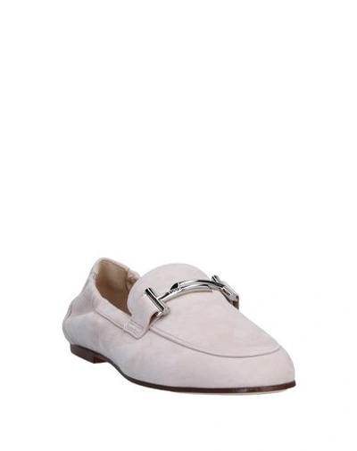 Shop Tod's Woman Loafers Light Pink Size 10 Leather