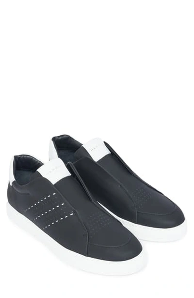 Shop Harrys Of London Track Tech Sneaker In Black/ White Leather