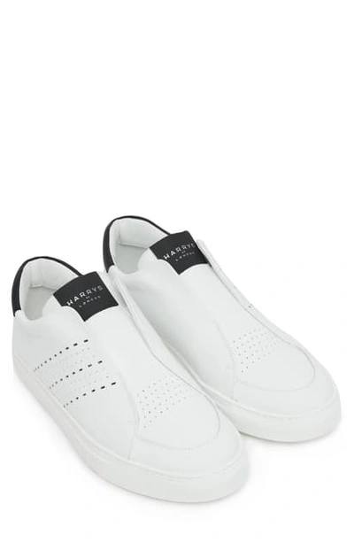 Shop Harrys Of London Track Tech Sneaker In White/ Black Leather