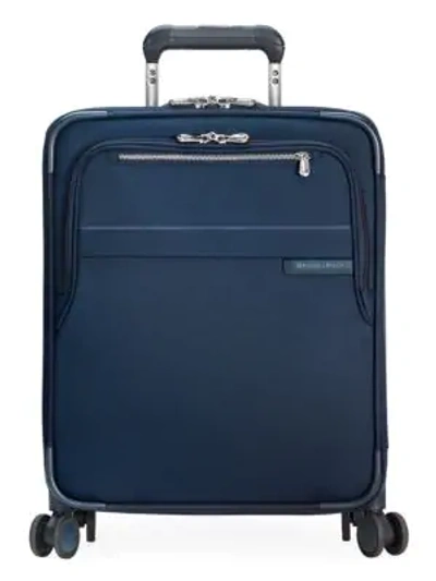 Shop Briggs & Riley Baseline International Expandable Wide-body Spinner Carry-on In Navy