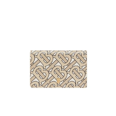 Shop Burberry Small Monogram Print Leather Folding Wallet