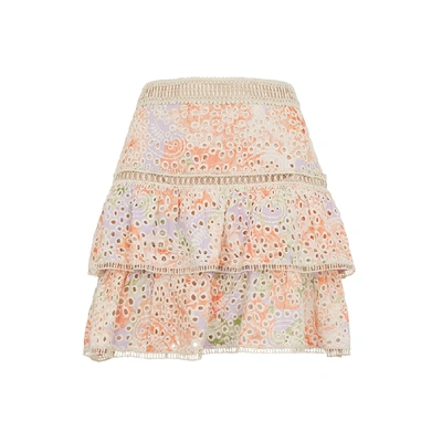 Shop Alice And Olivia Kirsten Floral-print Skirt