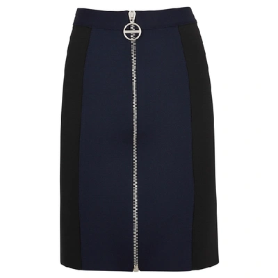 Shop Givenchy Two-tone Stretch-knit Pencil Skirt