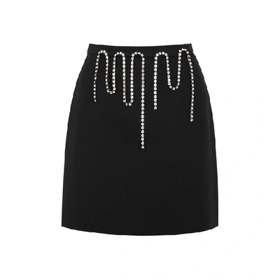 Shop Christopher Kane Black Crystal-embellished Mini Skirt
