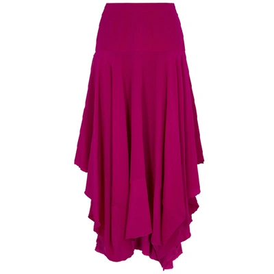 Shop Stella Mccartney Raspberry Draped Silk Skirt