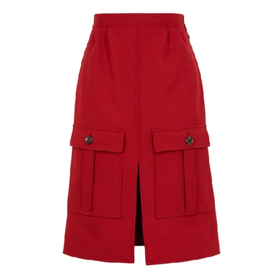 Shop Chloé Dark Red Woven Skirt