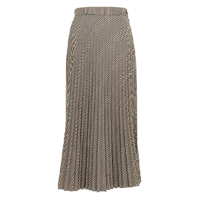 Shop Mm6 Maison Margiela Mm6 By Maison Margiela Checked Pleated Twill Midi Skirt In Beige