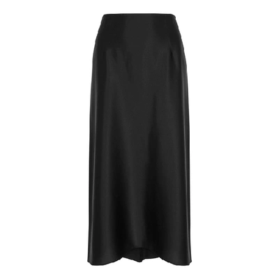 Shop Vince Black Bias-cut Silk Midi Skirt