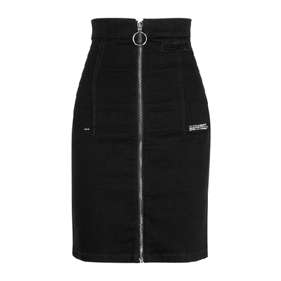 Shop Off-white Black Stretch-denim Skirt