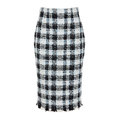 Shop Alexander Mcqueen Checked Bouclé Tweed Skirt