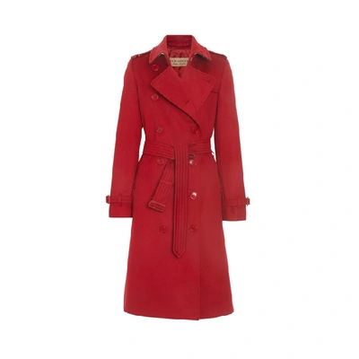 Shop Burberry Cashmere Trench Coat In Parade Red