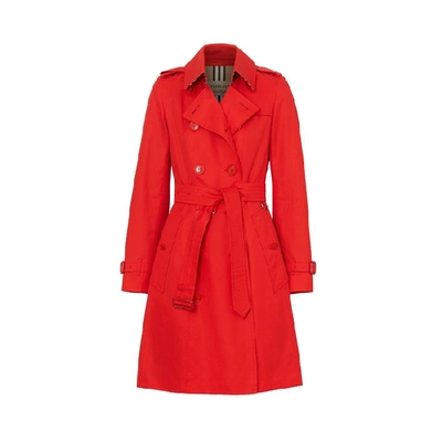 Burberry Cotton Gabardine Trench Coat In Bright Red | ModeSens