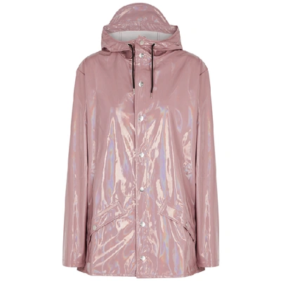 Shop Rains Dusky Pink Holographic Pvc Raincoat In Light Pink