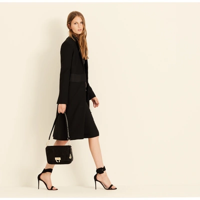 Shop Amanda Wakeley Black Sculpted Tailoring Crombie Coat