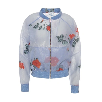 Shop Boo Pala London Rose Raincoat Bomber Jacket In Blue