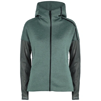 Shop Adidas Training Sage Green Jersey And Mesh Sweatshirt