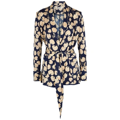 Shop Diane Von Furstenberg Braelyn Navy Floral-print Jacket