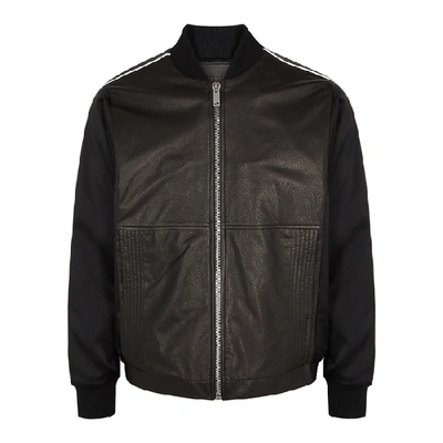 Shop Givenchy Satin And Leather Bomber Jacket