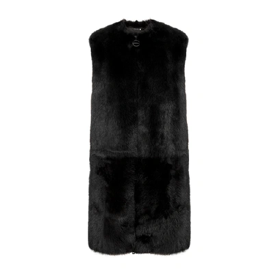 Shop Givenchy Black Shearling Gilet