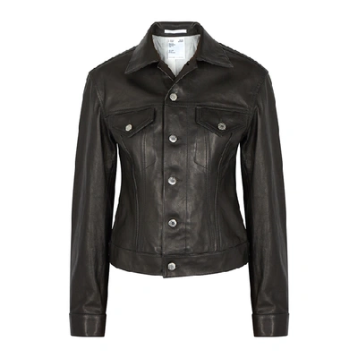 Shop Helmut Lang Black Leather Jacket