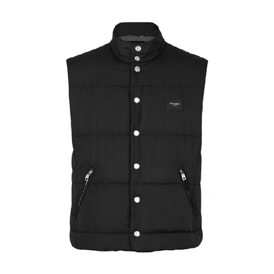 Shop Dolce & Gabbana Black Quilted Shell Gilet