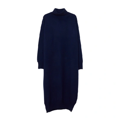 Shop Arela Celia Cashmere Dress In Dark Blue In Navy