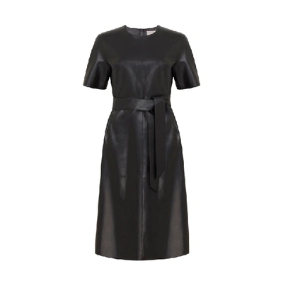Shop Gushlow & Cole Leather T Shirt Dress In Black