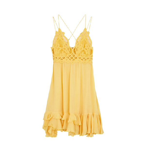 free people adella dress yellow