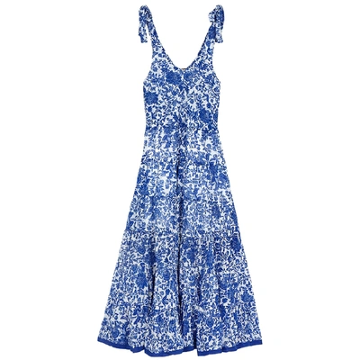 Shop Free People Kika's Floral-print Cotton Midi Dress