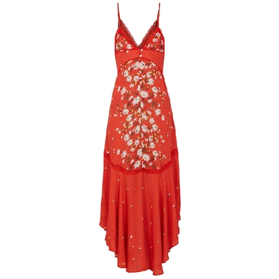 Shop Free People Paradise Floral-print Maxi Dress In Red And Other
