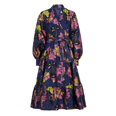 Shop Stine Goya Niki Floral-jacquard Wrap Dress