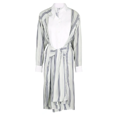 Shop Loewe Striped Silk Shirt Dress