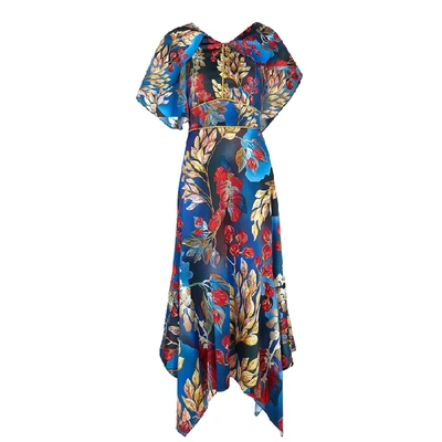 Shop Peter Pilotto Floral-print Silk Midi Dress