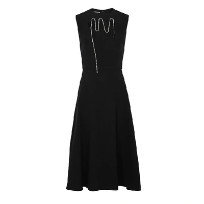 Shop Christopher Kane Black Crystal-embellished Midi Dress