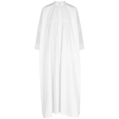 Shop Jil Sander Locke White Cotton Shirt Dress