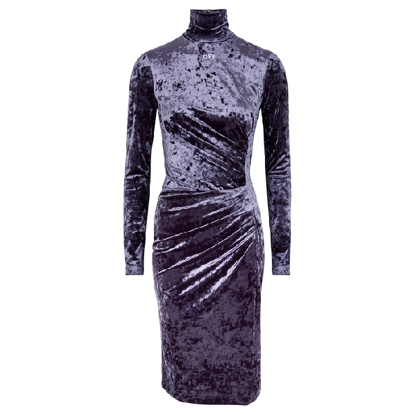 navy crushed velvet dress
