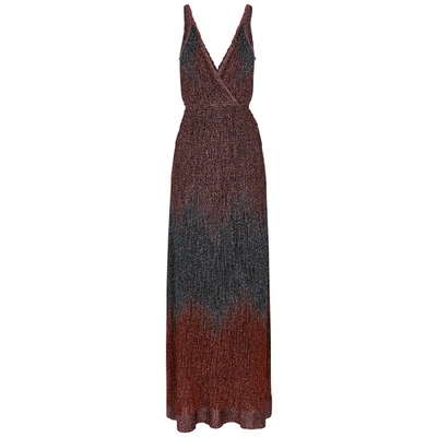 Shop M Missoni Pink Degradé Metallic-knit Maxi Dress