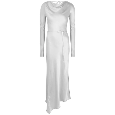 Shop Bec & Bridge Caroline Silver Satin Midi Dress