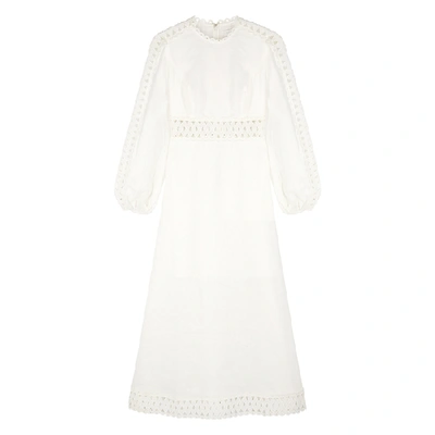 Shop Zimmermann Verity White Linen Dress