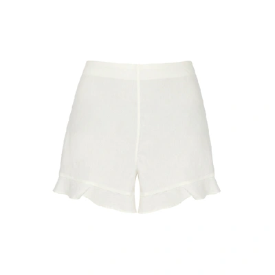 Shop Alice And Olivia London Off-white Linen-blend Shorts