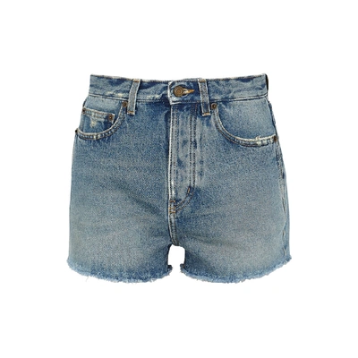 Shop Saint Laurent Blue Denim Shorts