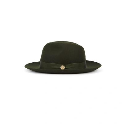 Shop Christys' London Witan Forest Green Wool Felt Fedora In Dark Green