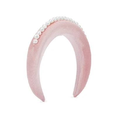 Shop Wald Berlin Lady Di Pink Velvet Headband